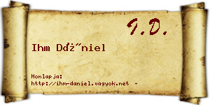 Ihm Dániel névjegykártya
